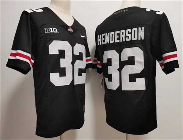 Mens Ohio State Buckeyes #32 TreVeyon Henderson Black 2023 F.U.S.E. Limited Stitched Jersey->->NCAA Jersey